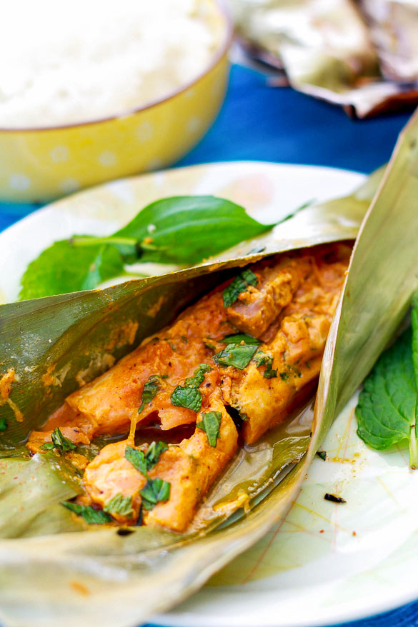Grilled Spicy Banana Leaf Salmon